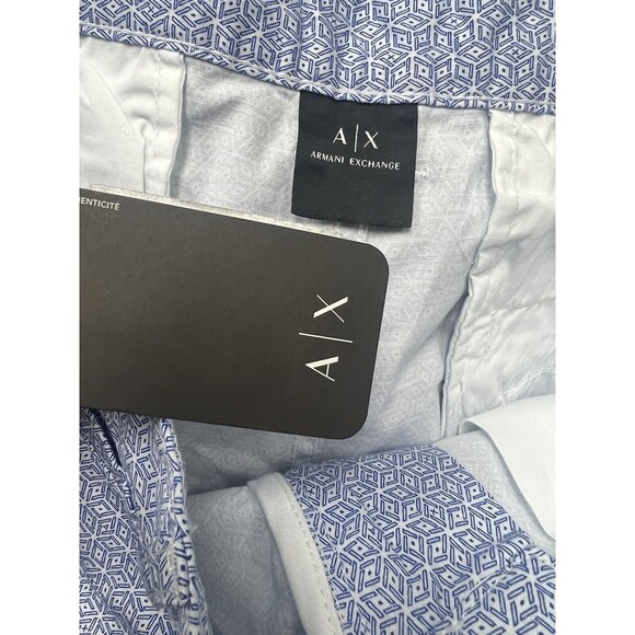 ARMANI EXCHANGE A|X Men's Chino Shorts Geometric Blue Bermuda Size 36 $100 - Picture 6 of 9